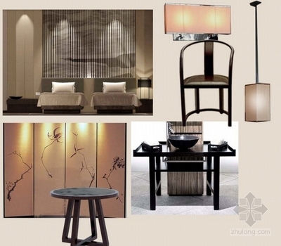 [杭州]现代中式风格雅致饭店室内改造方案设计图